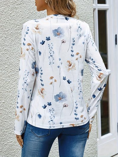 Elise | Floral print long-sleeved T-shirt