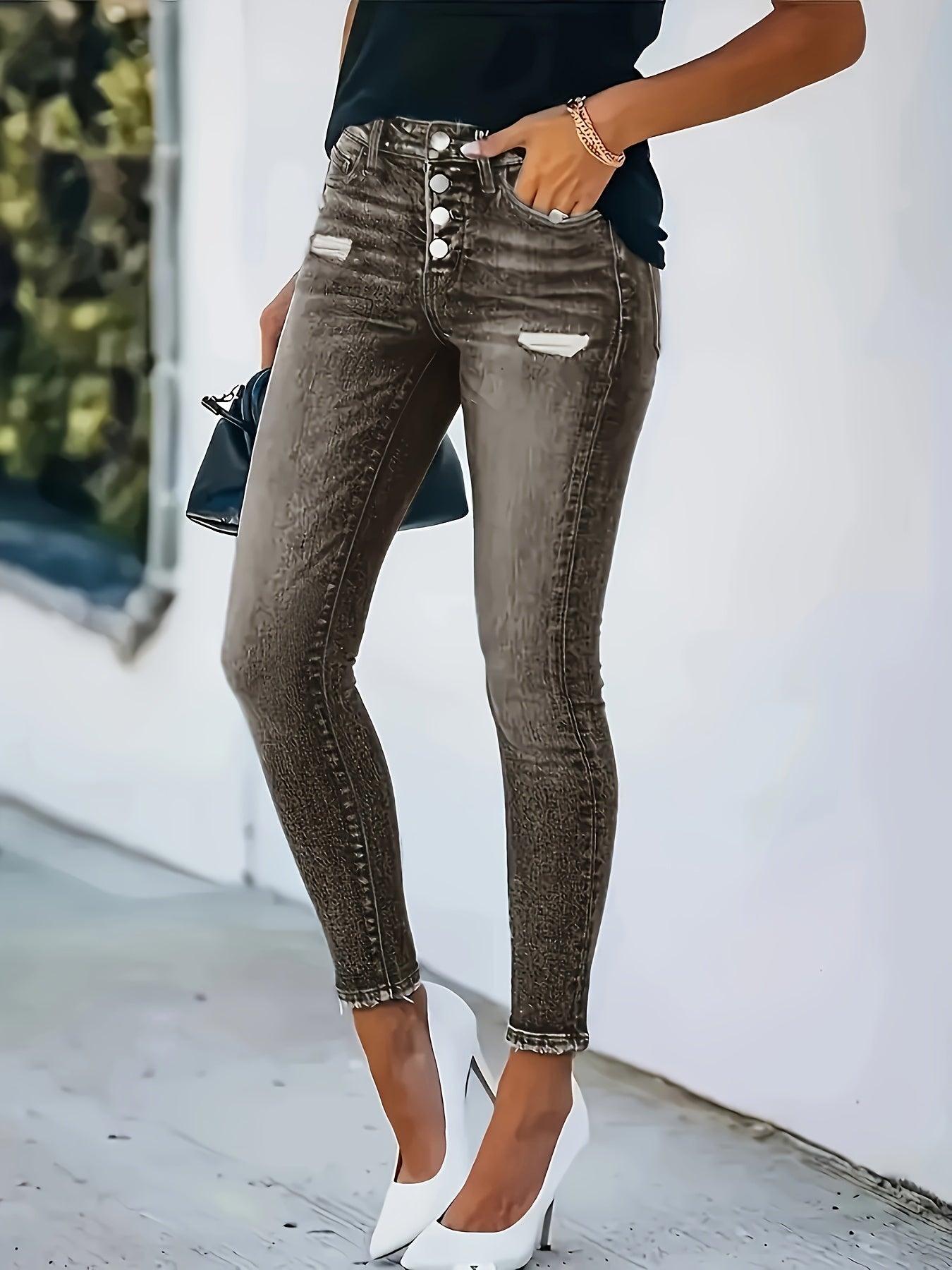 Nina | Modieuze & veelzijdige skinny jeans met hoge taille in klassiek blauw