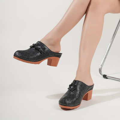 Sarah | Chique dames mules met dikke hak