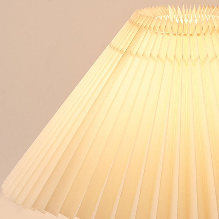 Zenori – Minimalist Wooden LED Table Lamp Pleated Fabric