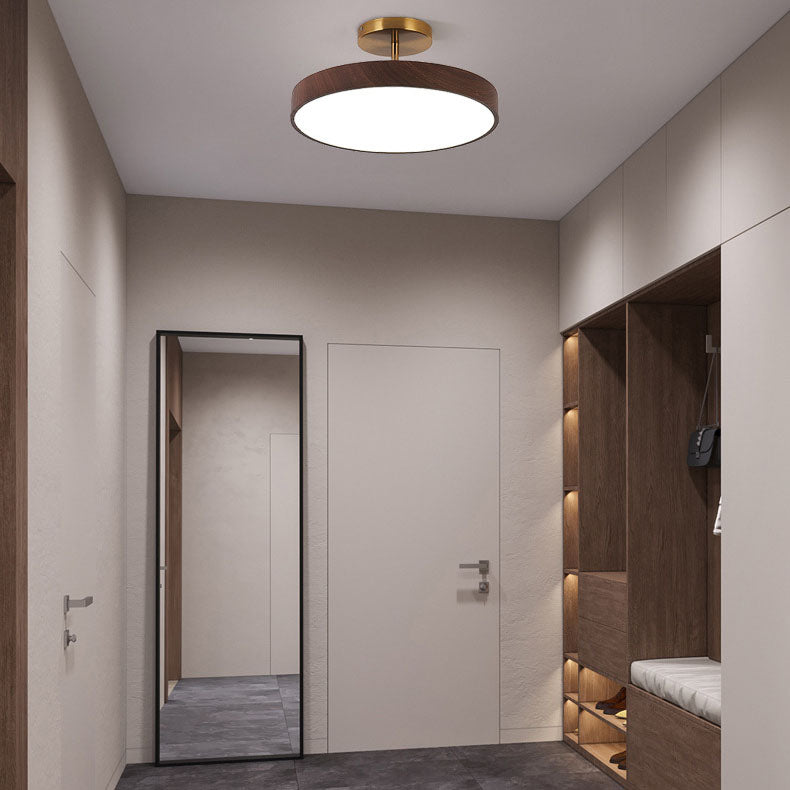 Zenoria – Japanese Wood Round LED Semi Flush Ceiling Light