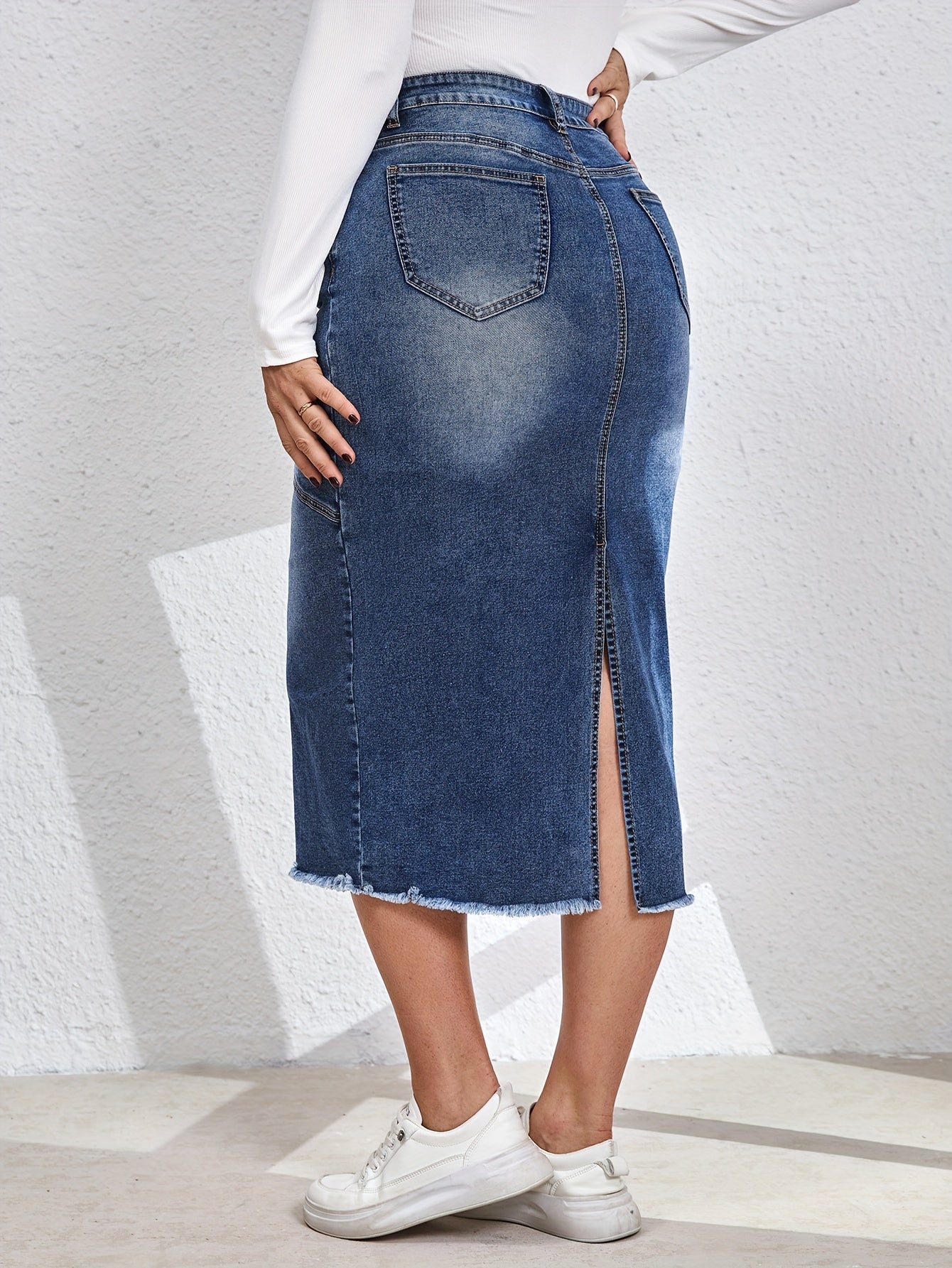 Lotte | Relaxed water-washed denim skirt
