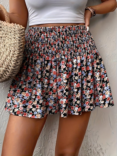 Nina | Casual bloemenprint minirok met gerimpelde taille