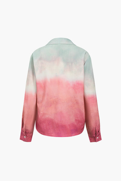 Sorcha - Stijlvolle Ombre Touch Dames Langemouwen Shirt