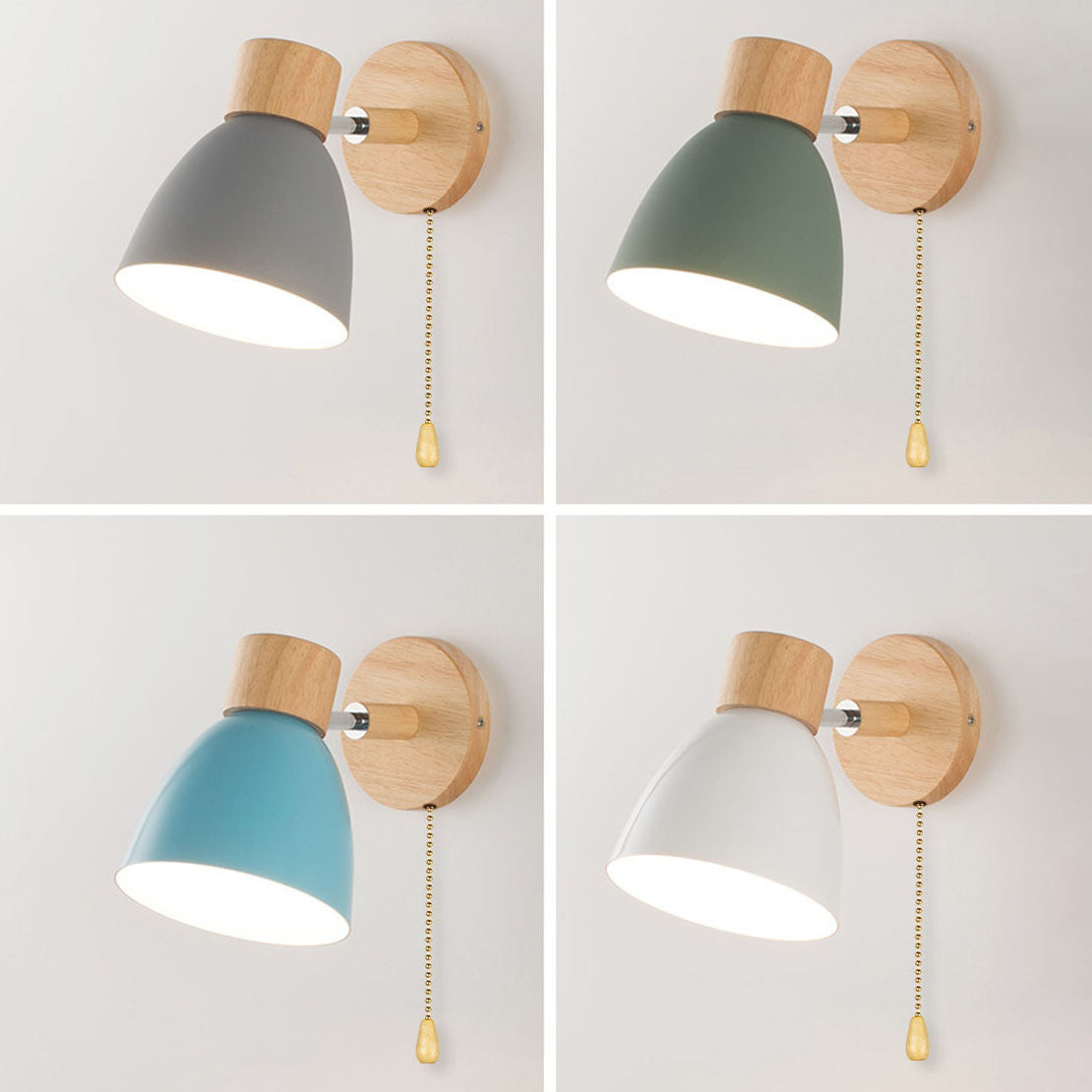 Nelvira – Minimalist Wooden Cone LED Wall Light