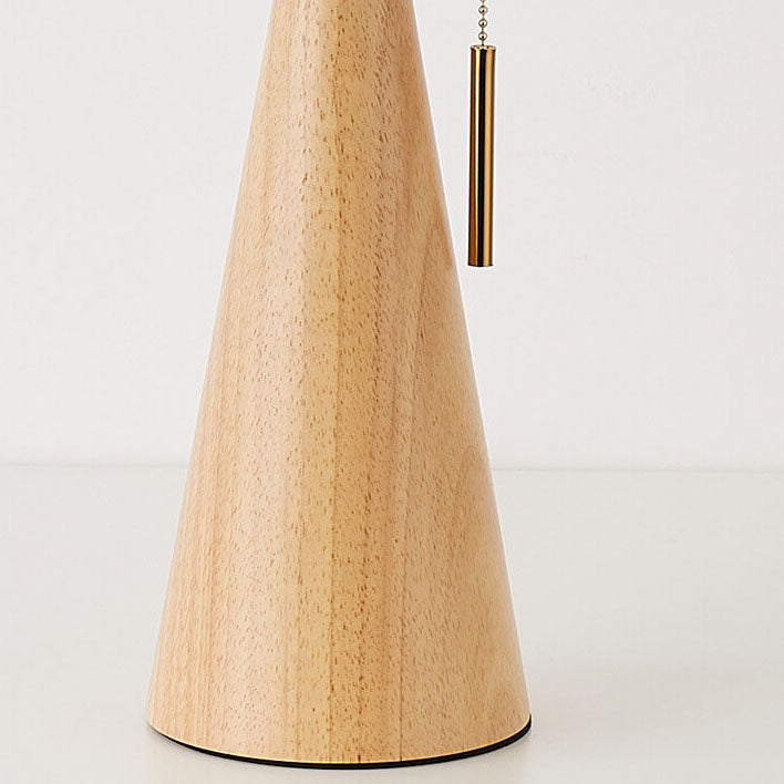 Zenori – Minimalist Wooden LED Table Lamp Pleated Fabric