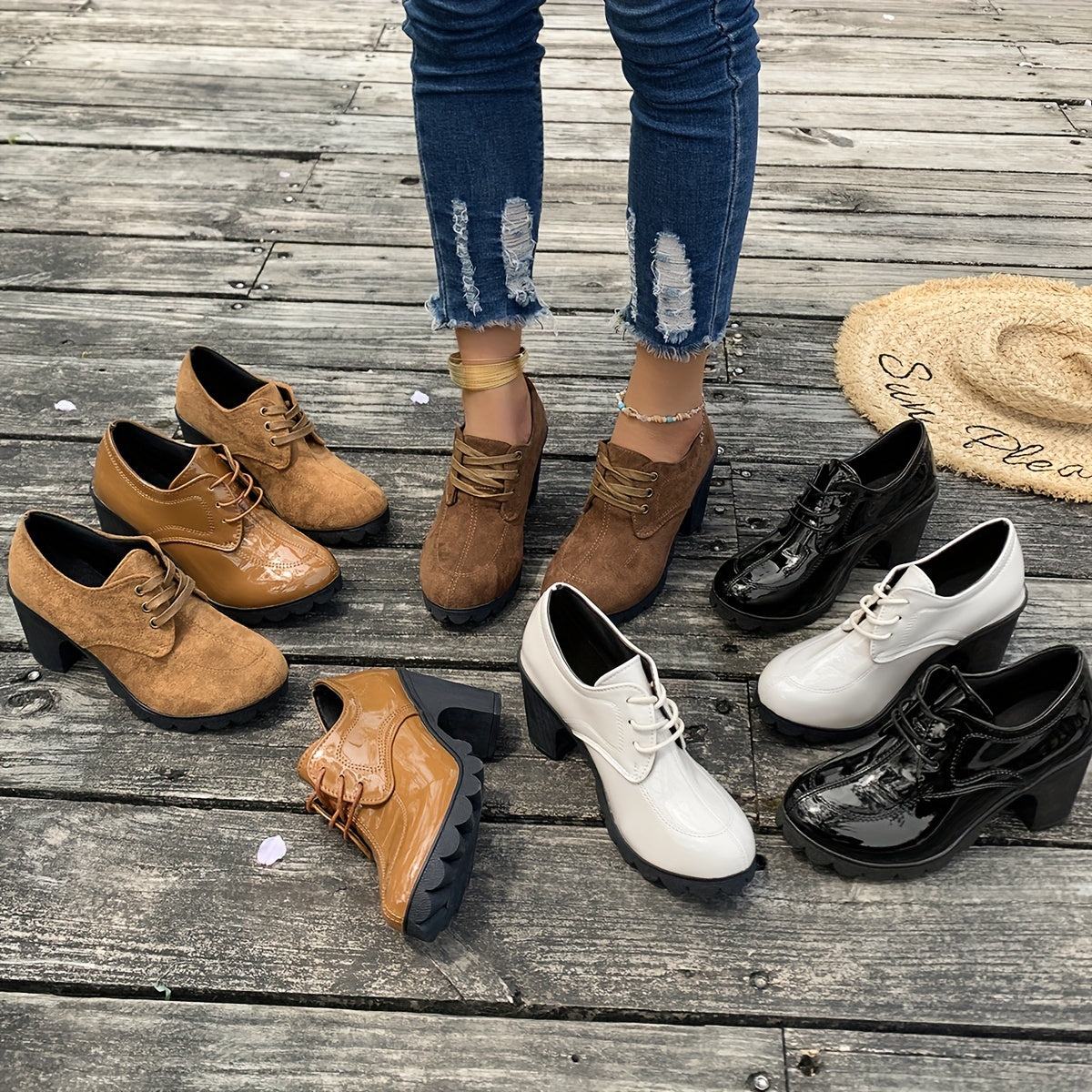 Robin | Retro chunky hak enkellaarsjes