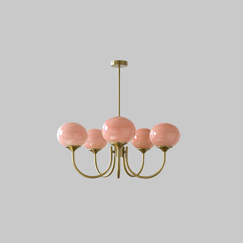 Piora - Pink Glass Bubble Chandelier