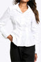 Briony - Klassieke Geknoopte Elegantie Dames Rimpelshirt