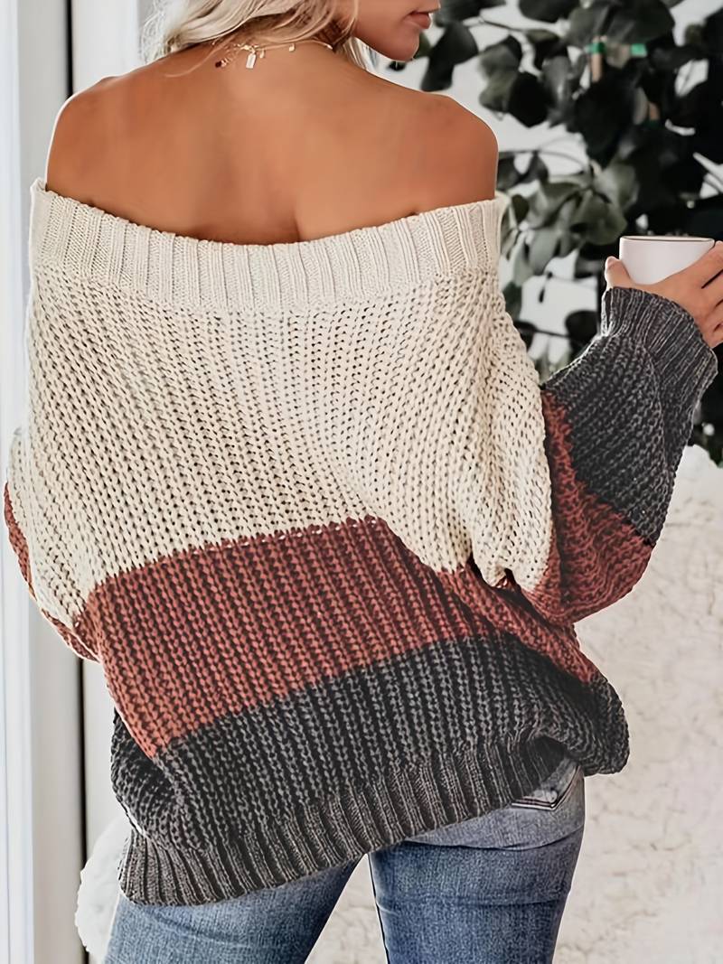 Fleurige off shoulder trui in meerdere kleuren