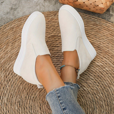Nina | Effenkleurige casual verhogende dames sneakers