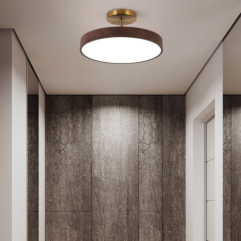 Zenoria – Japanese Wood Round LED Semi Flush Ceiling Light