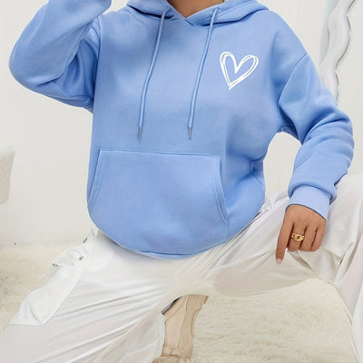 Elise | Heart print hoodie with hood