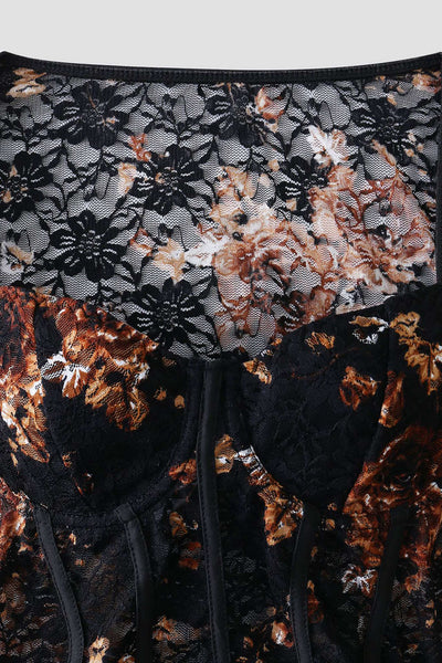 Lisette - Sultry Sheer Corset-Style Women's Bodysuit