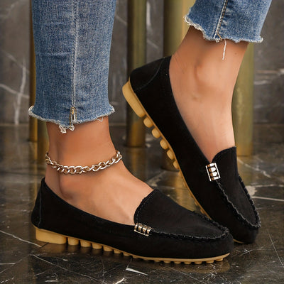 Joyce | Black comfortable non-slip moccasins