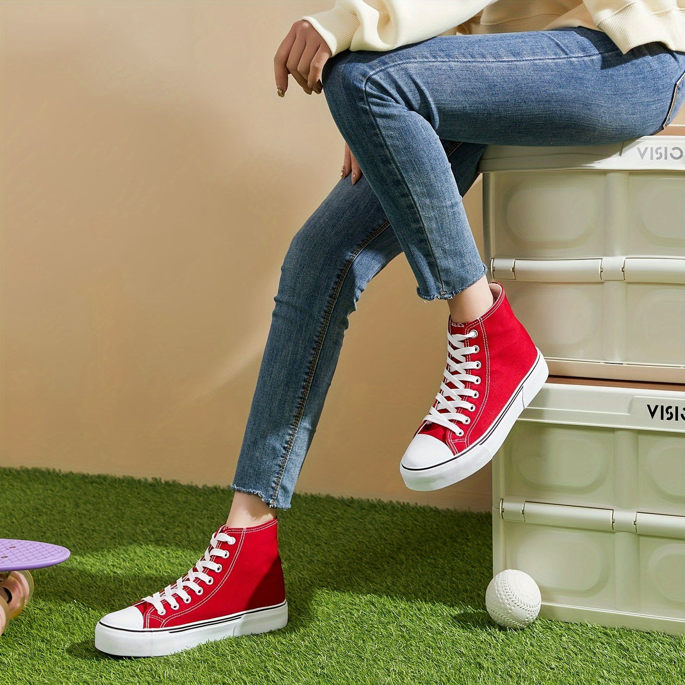 Sophie | Casual canvas sneakers met rubberen zool