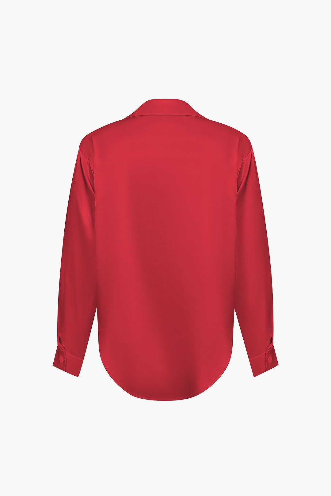 Lillian - Basic Plain Satin Women's Long Sleeve Shirt