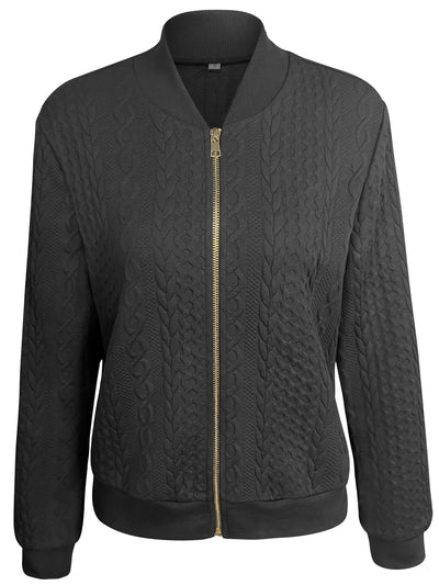 Feline | Casual bomberjack met textuur en ritssluiting