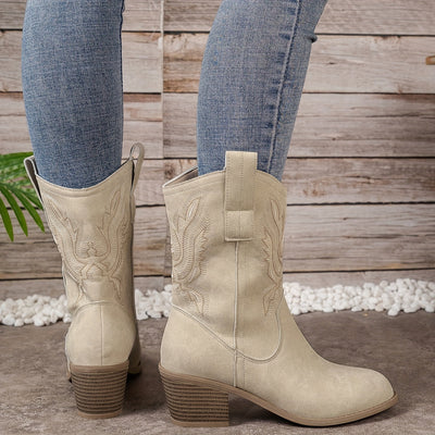 Lotte | Solid color chunky heel boots
