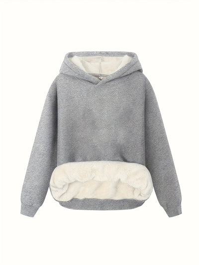 Nina | Effen kleur dames hoodie met fleece voering