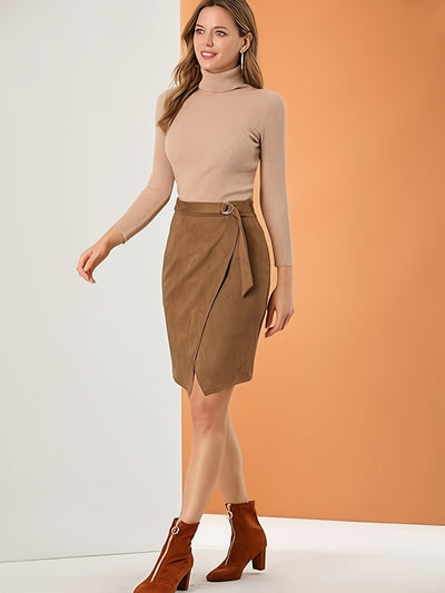 Evelien | High-waisted solid-color wrap skirt