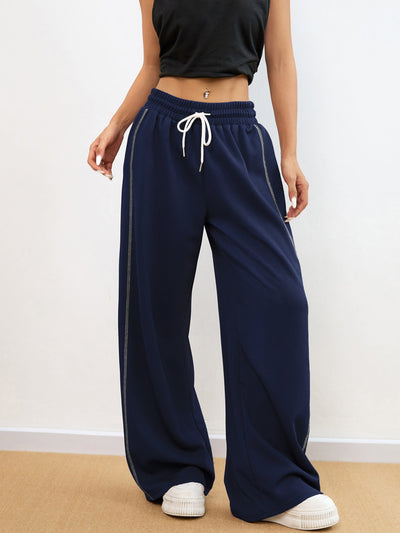 Nina | Dames casual wafelpatroon joggingbroek in effen kleur