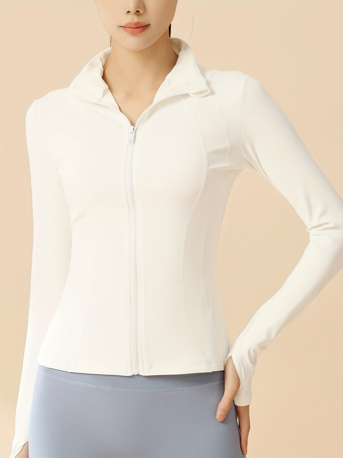 Nina | Cropped sportjack met ademende stof en staande kraag