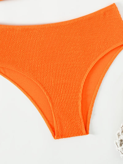 Nina | Rood ribgebreide bikini met hoge taille