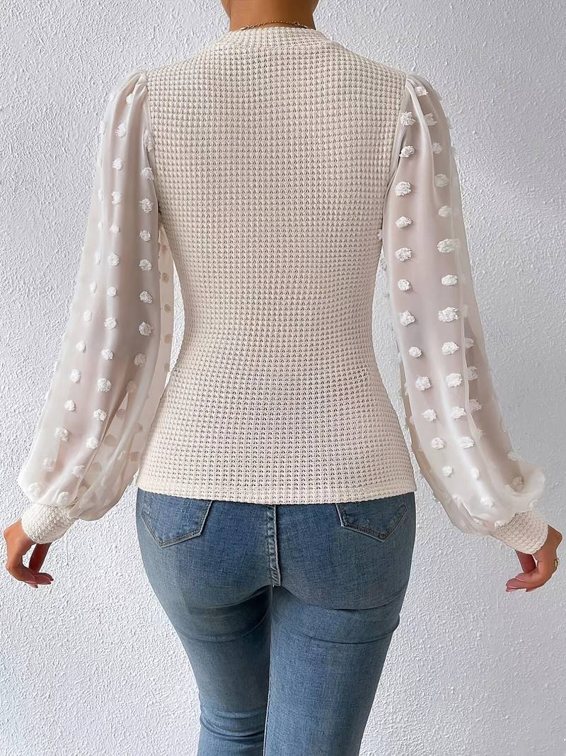 Fleur | Sweater with mesh puff sleeves