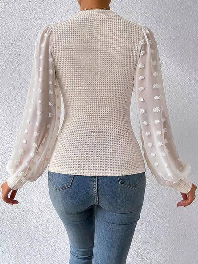 Fleur | Sweater with mesh puff sleeves