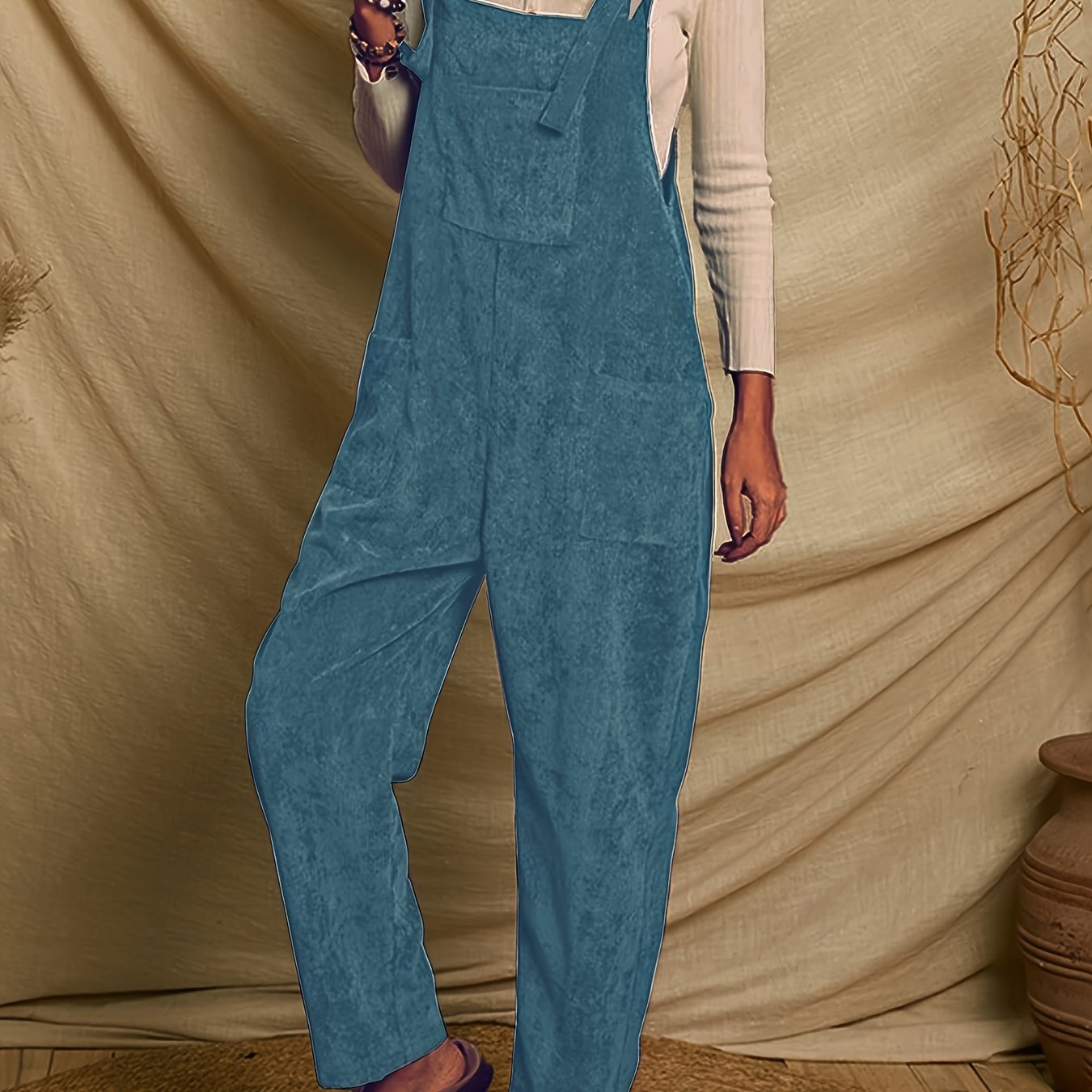 Emma | Sturdy corduroy jumpsuit with patch pockets