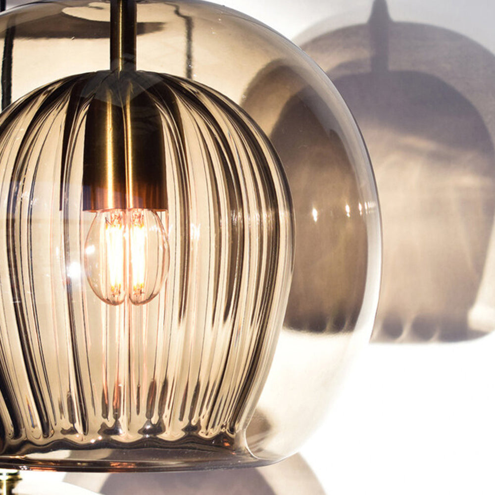 Hailenor - Glass Pendant Light Clear Amber LED
