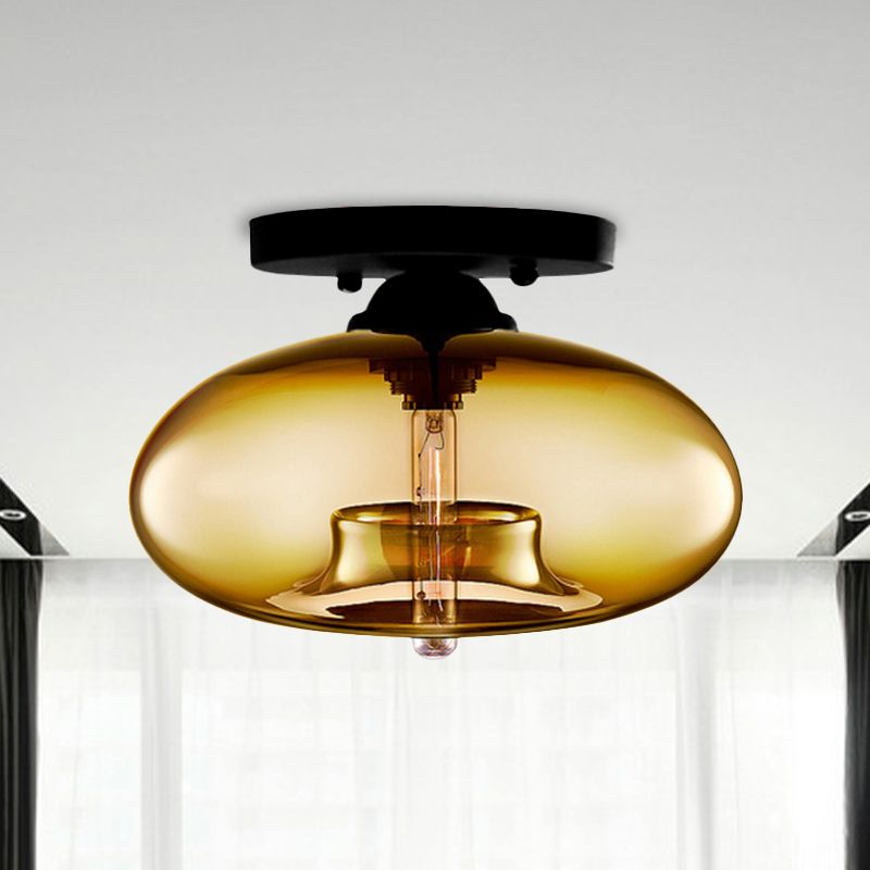 Cedora - Amber Glass Globe Ceiling Light