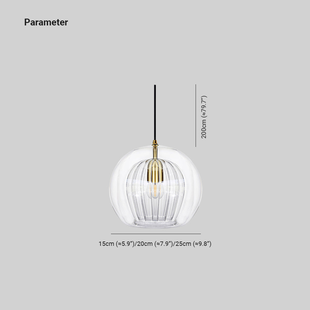 Hailenor - Glass Pendant Light Clear Amber LED