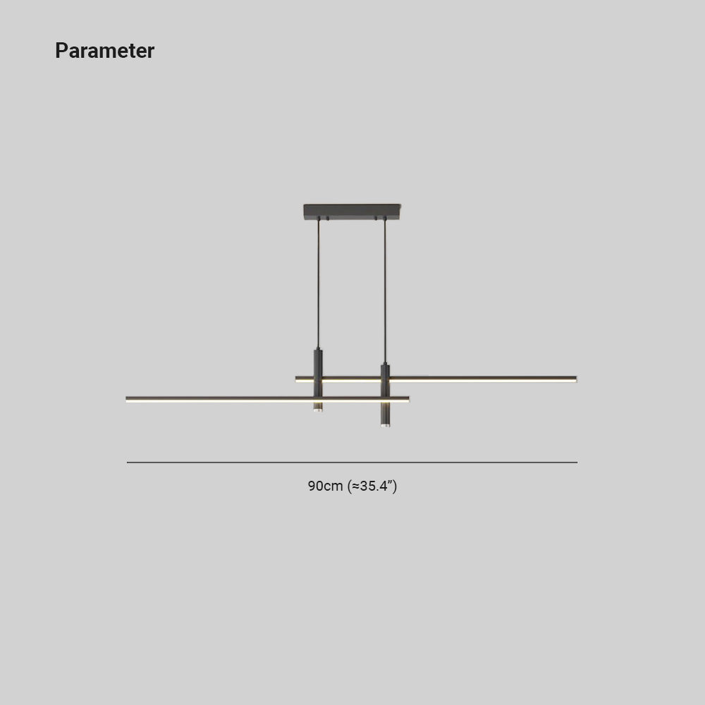 Edgari - Black Gold Linear Pendant Light Dimmable LED 35.4 Inch