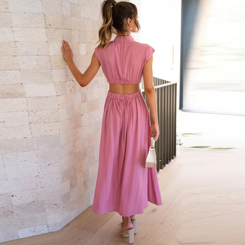 Maddison - Elegante Midi-jurk met Uitsparing in de Taille