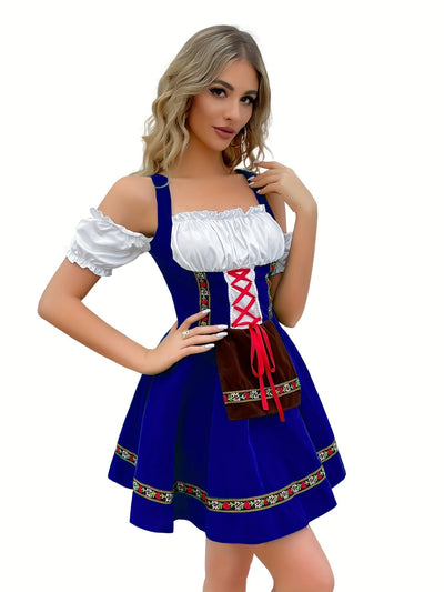 Lotte | Vintage koudschouder dirndl-jurk met strik