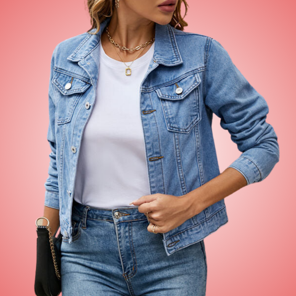 Zaira – Trendy Korte Denim Jas | Must-Have voor Elke Garderobe