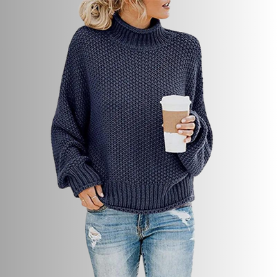 Verfijnd Design Damen Trui met Hoge Col