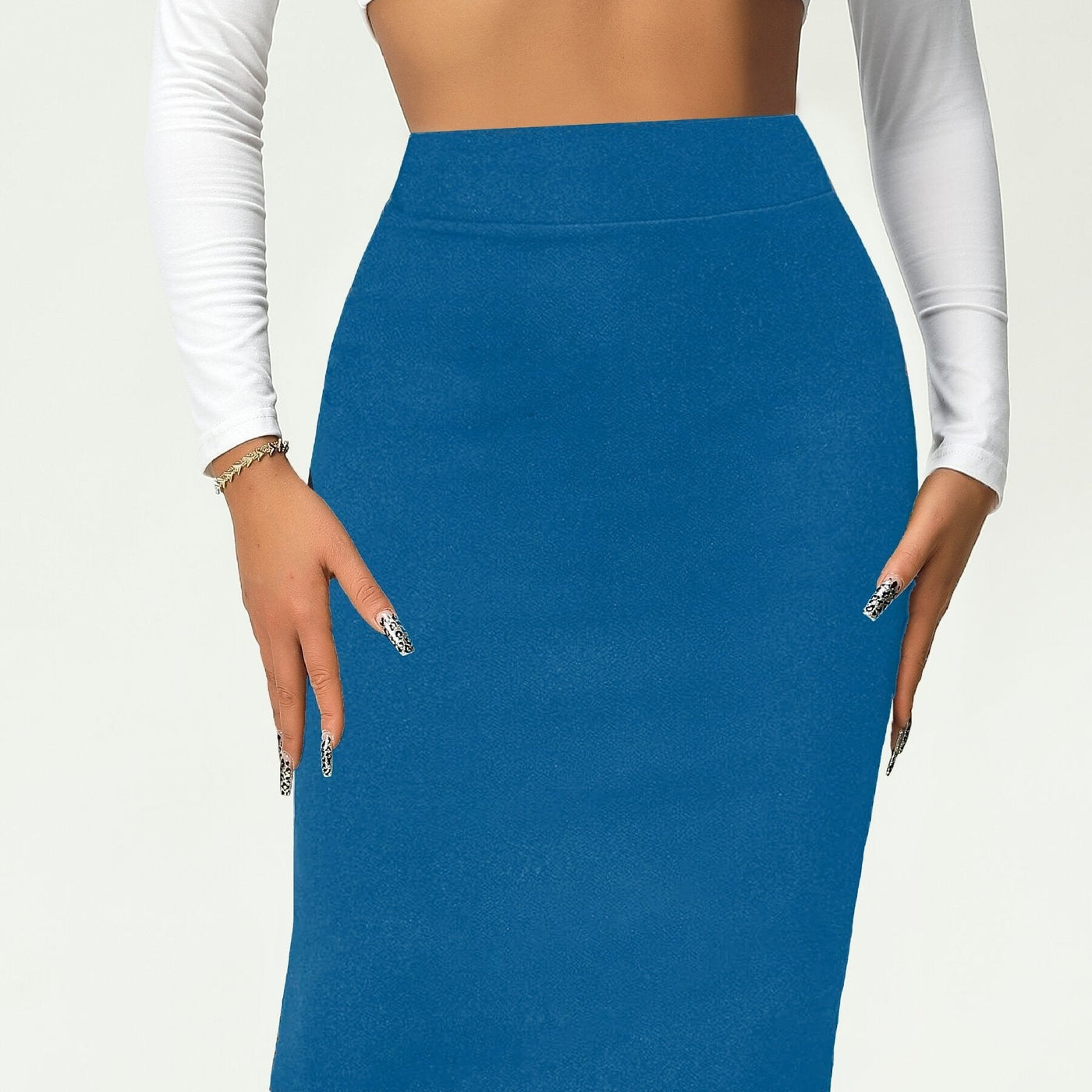Emma | Plain high-waisted pencil skirt