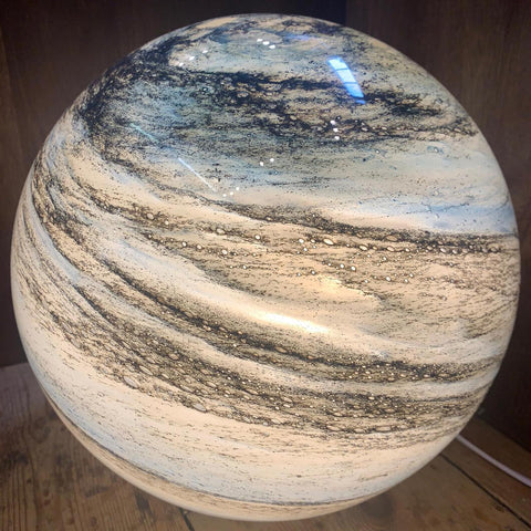 Lornad - Glass Look Sphere LED Table Lamp Swirl Pattern