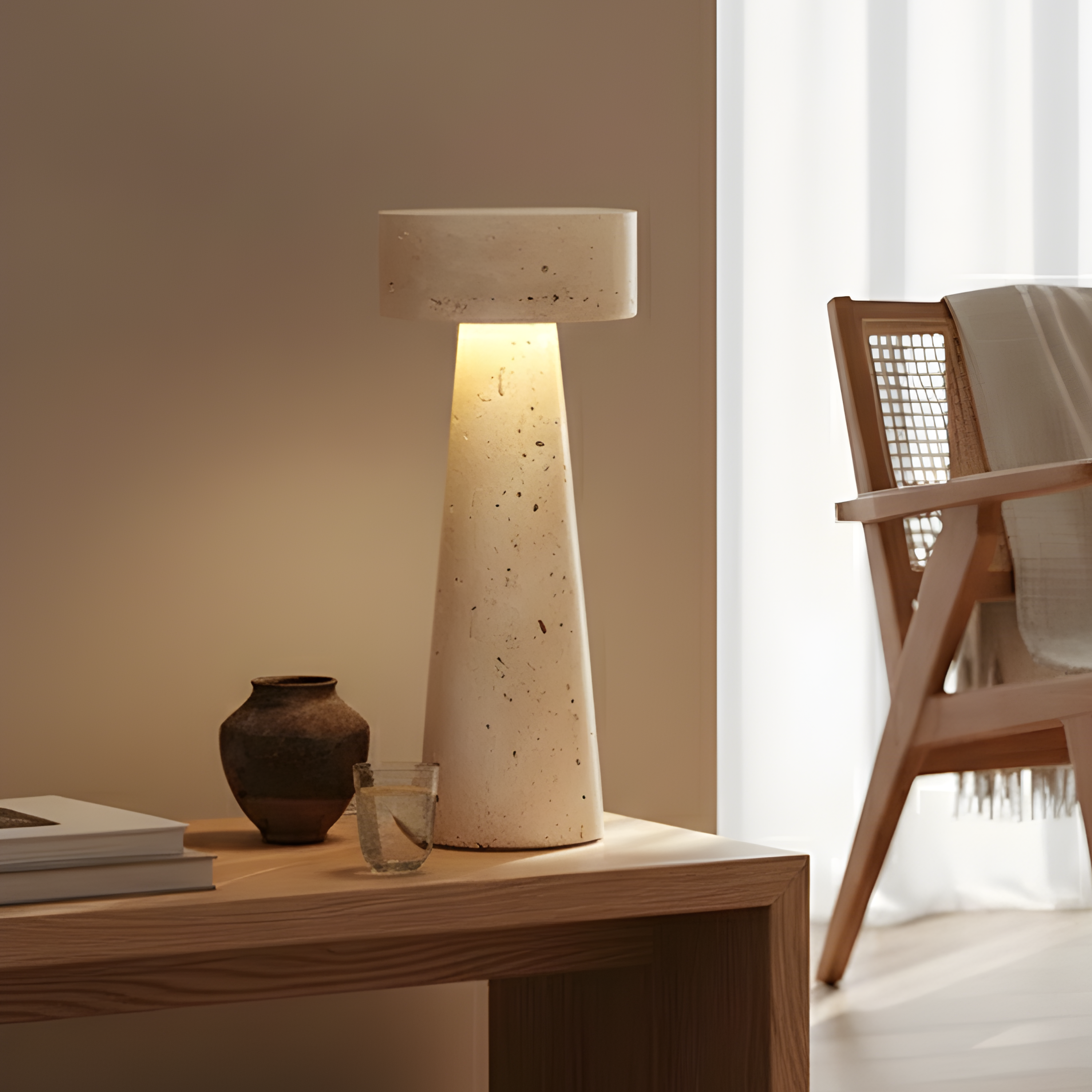 Andren – LED Travertine Table Lamp