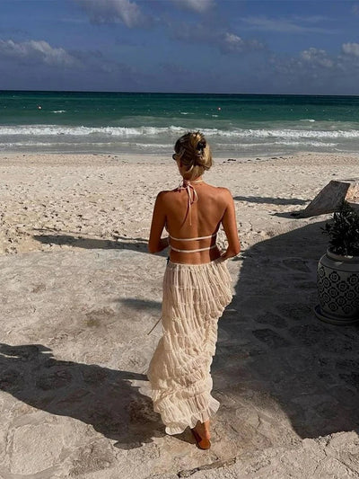 Fidelia - Sexy Halter Top &amp; Skirt Set