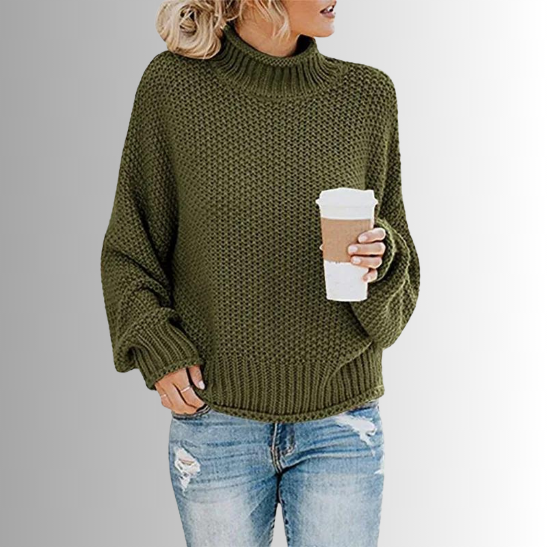 Verfijnd Design Damen Trui met Hoge Col