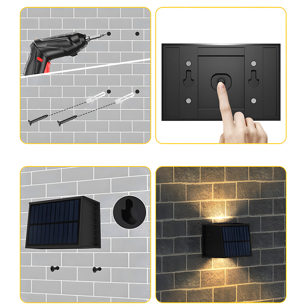 Nireon - Bright Solar LED Outdoor Wall Lights IP65 Waterproof