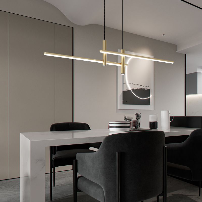 Edgari - Black Gold Linear Pendant Light Dimmable LED 35.4 Inch