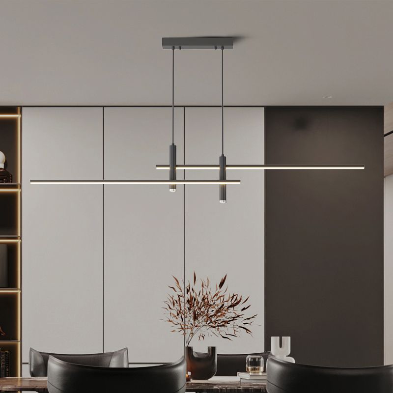 Edgari - Black Gold Linear Pendant Light Dimmable LED 35.4 Inch