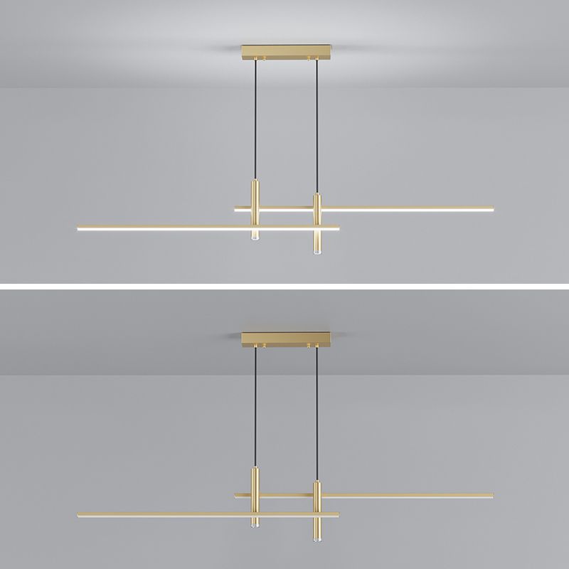 Edgari - Black Gold Linear Pendant Light Dimmable LED 35.4 Inch