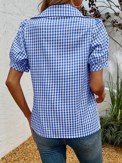 Elise | Checked women's shirt with short sleeves