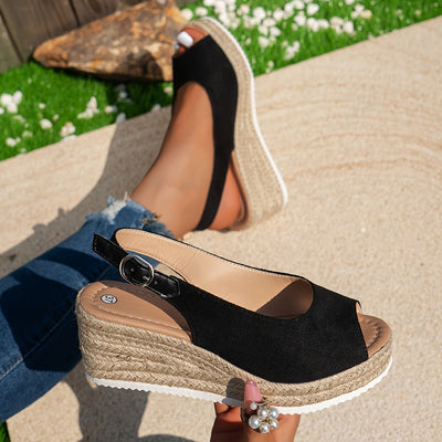 Luna | Espadrille sandals with slingback and peep toe